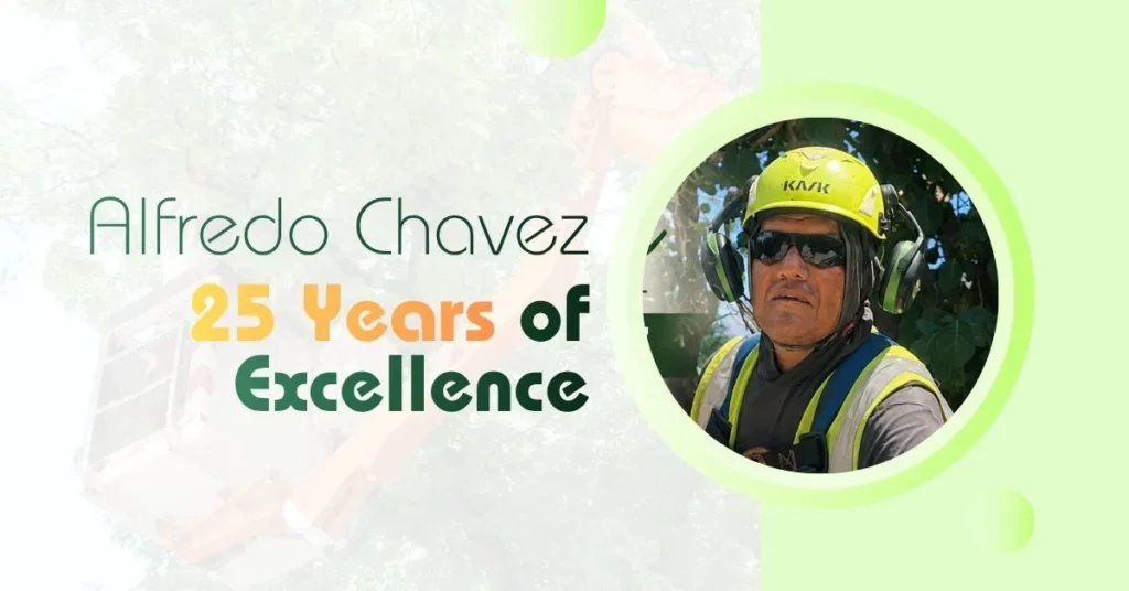 Meet Alfredo Chavez, a Jenkins Landscape tree trimming specialist celebrating 25 years of dedicated service